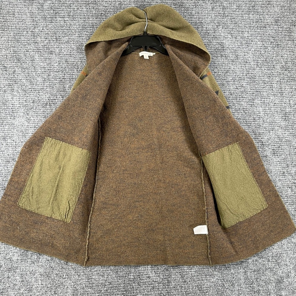 Toad&Co Merino Wool Hooded Cardigan Women S Aztec Print Open Front Sweater Coat - Picture 5 of 10
